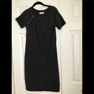 Calvin Klein Gray Sweater Dress Sz Sm Short Sleeve